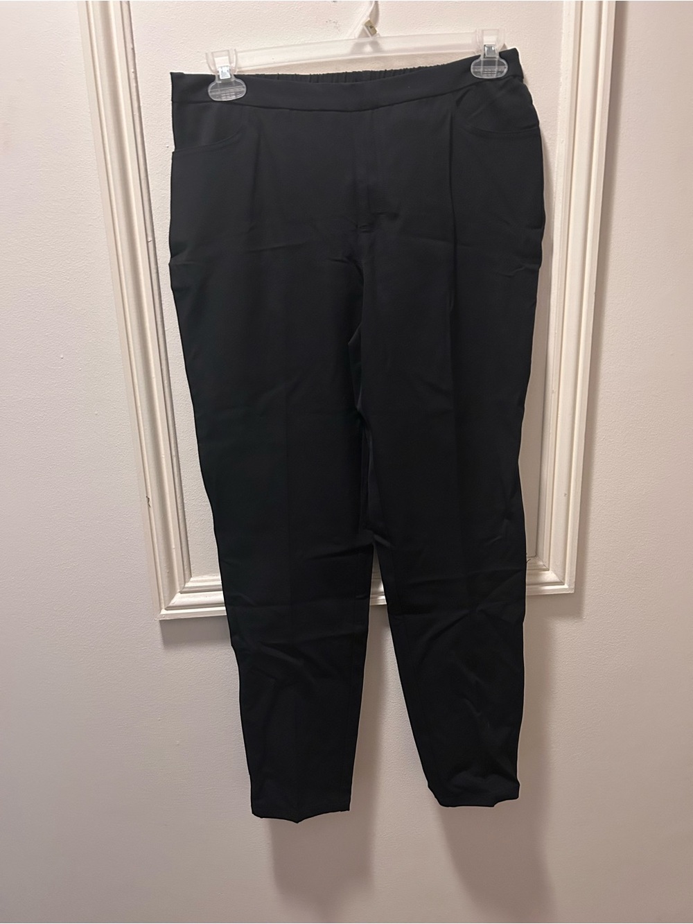 Isaac Mizrahi Black Slim Pull-On Trousers
